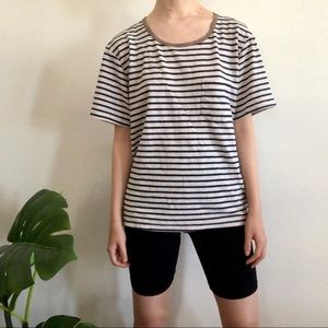 Cream/navy striped tee from You Are Everything